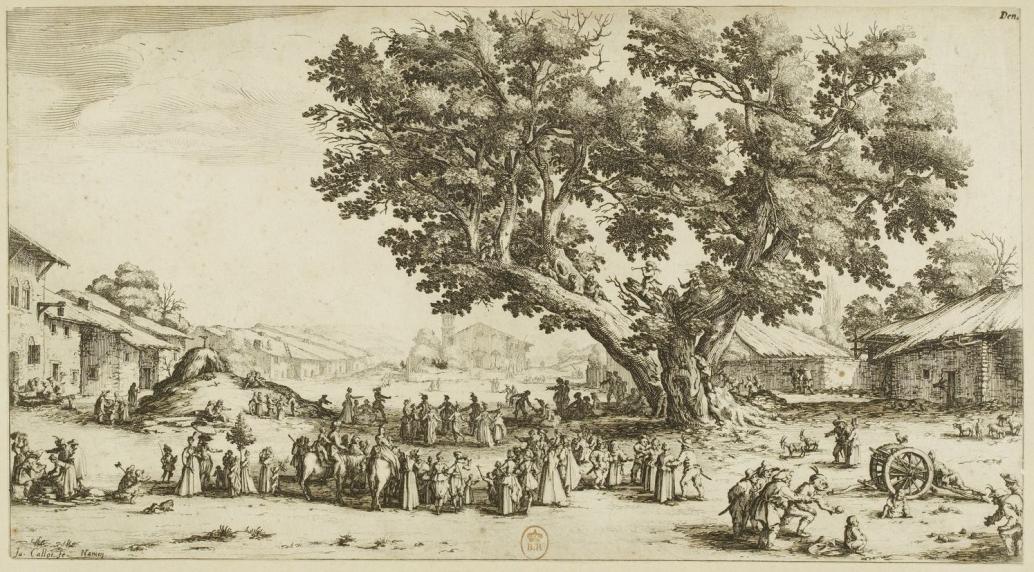 La foire de Gondreville. Estampe. 2e état. Jacques Callot. 1621-1625.