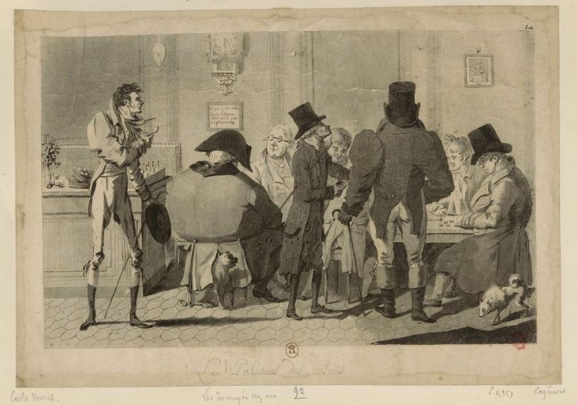 Les ennuyés chez eux, Pierre-Charles Coqueret d'après Carle Vernet (auteurs présumés),  1806.