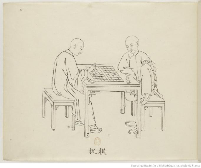 Jeux et diverses industries des Chinois. Dessin. Yoeequa, 1820-1830
