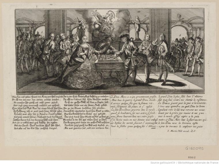 Pièce allégorique : le jeu d'échec politique, 1758