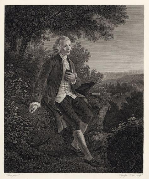 Panneau  Portrait de Jean-Jacques Rousseau, estampe