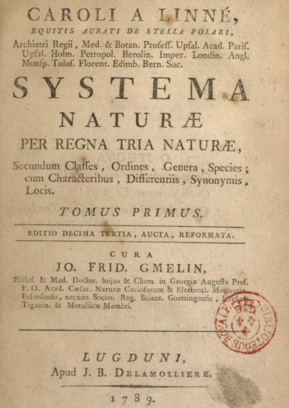 Systema naturæ per regna tria naturæ