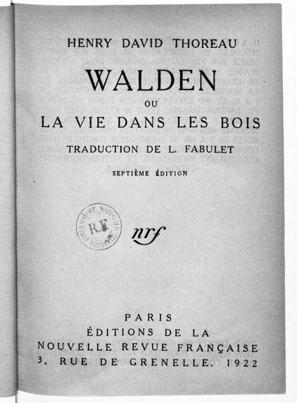 Walden, ou La vie dans les bois