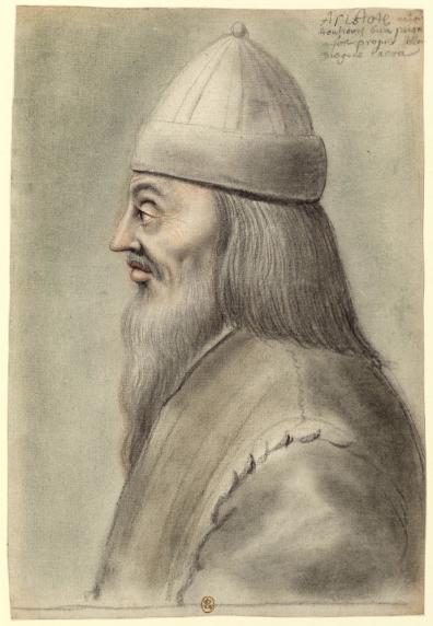 Aristote, de profil à gauche, dessin de Lagneau (1600-1650 )