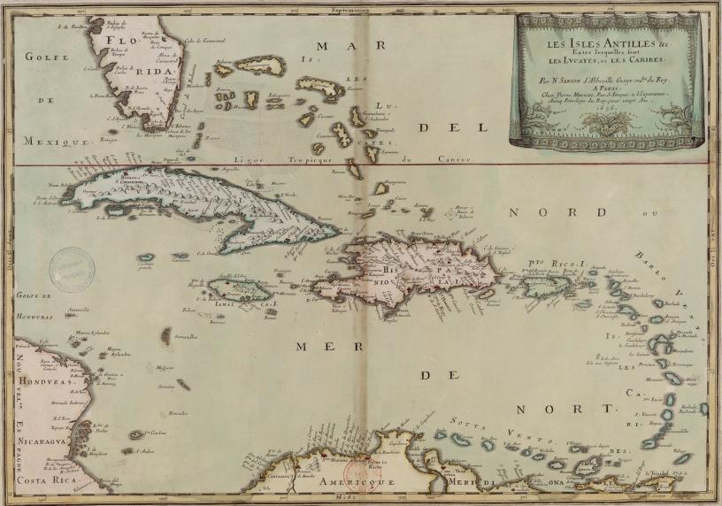Panneau  Les Isles Antilles -Nicolas Sanson 1566