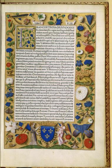 Rés. Vélins 734 : Paolo Emilio. De rebus gestis Francorum libri IIII. Paris : Josse Bade, vers 1517. In-folio 