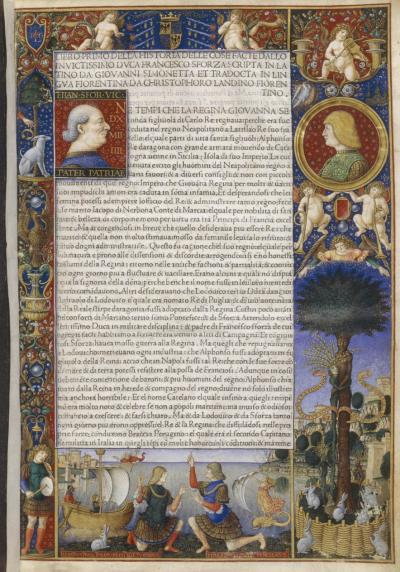 Rés. Vélins 724 : Giovanni Simonetta. Historia delle cose facte dallo invictissimo duca Francesco Sforza. Milan : Antonio Zarotto, 1490. In-folio
