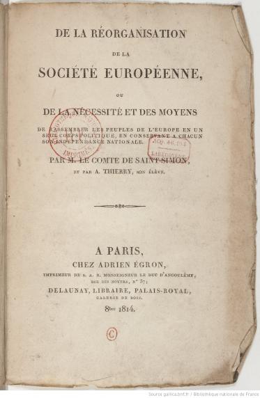 De la réorganisation de la société européenne - 1814