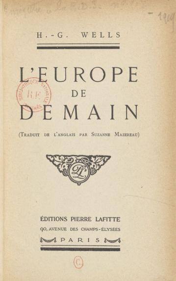 L’Europe de demain - 1920