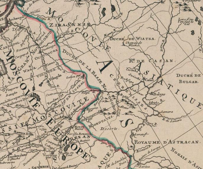 L’Europe dressée sur les observations de Mrs de l’Académie royale des Sciences, détail Moscovitie - 1700