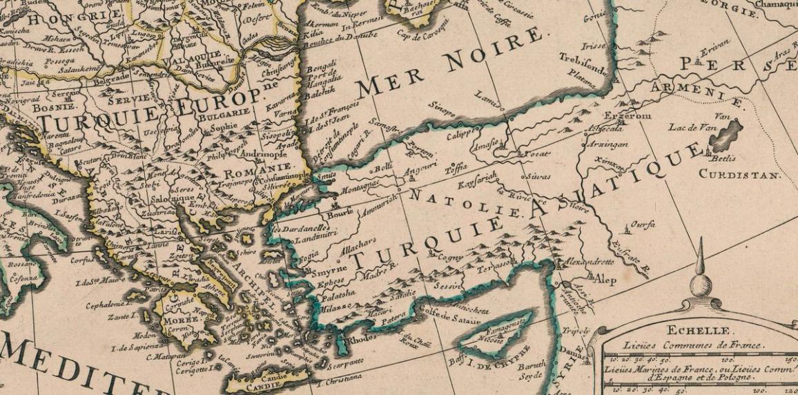 L’Europe dressée sur les observations de Mrs de l’Académie royale des Sciences, détail Turquie -  1700