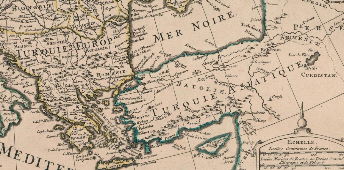 L’Europe dressée sur les observations de Mrs de l’Académie royale des Sciences, détail Turquie - 1700