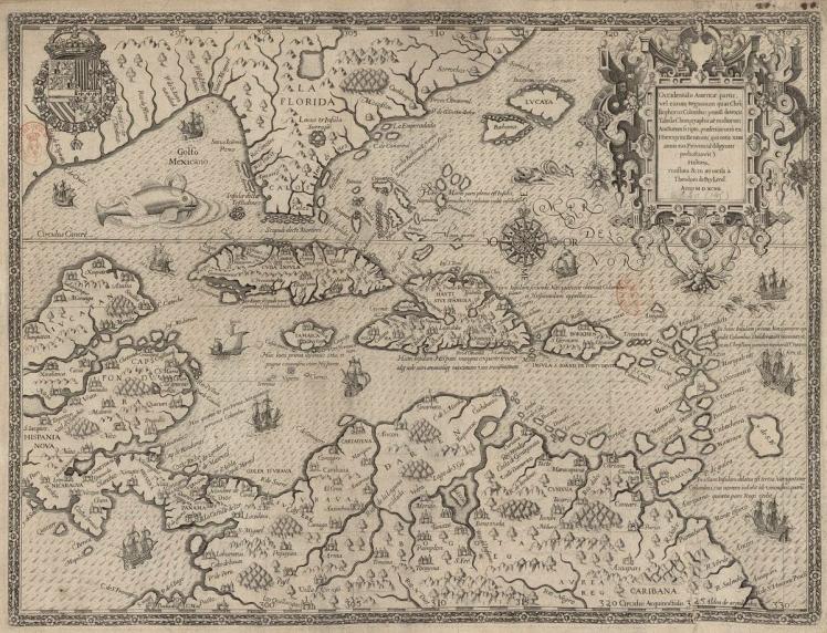 Panneau  Les territoires de l’Amérique Occidentale, 1594 - Théodore De Bry