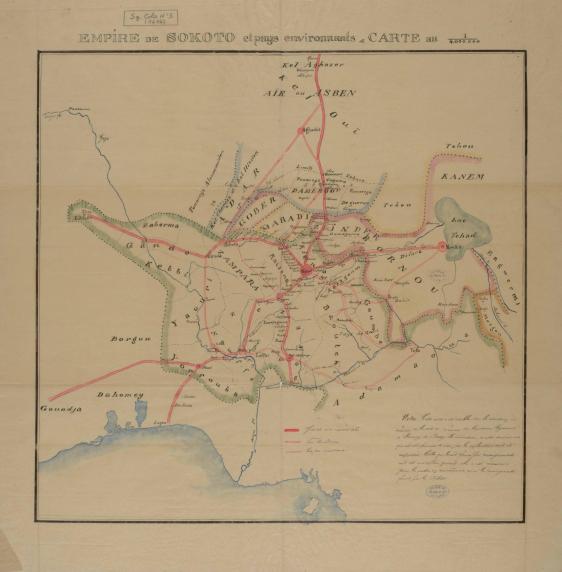 Panneau  Carte au 1/4 000 000 de l'empire de Sokoto et des pays environnants - 1892